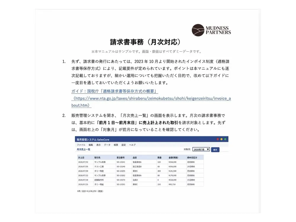 手順書サンプル